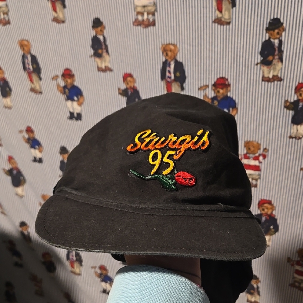 Vintage 90s Black Sturgis Bike Rally 95' Bandana Cap